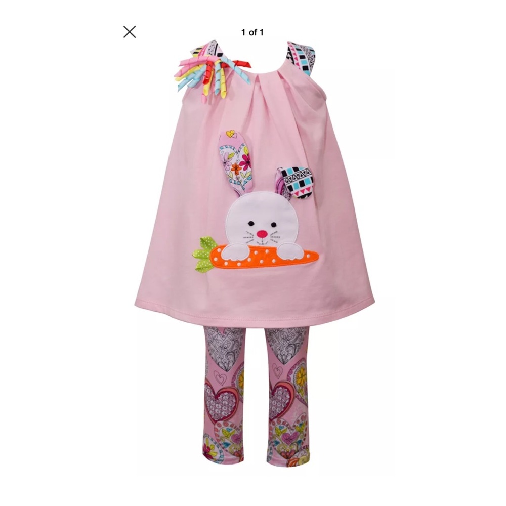 ☘️ Baby Girls Easter Bunny Clothing 2 pc set new